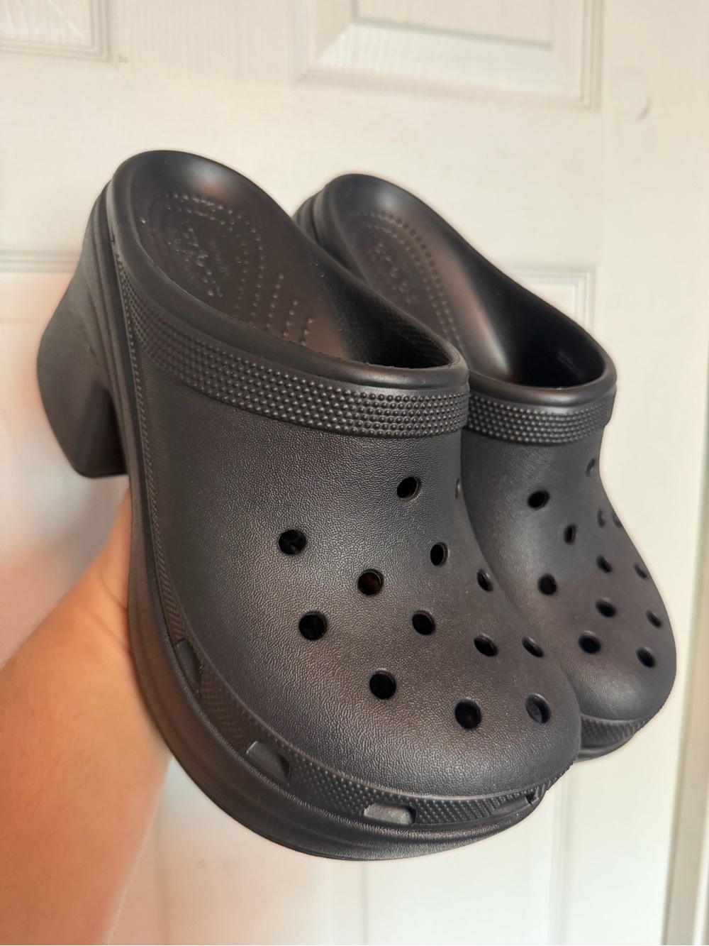 Black Platform Crocs NWOT